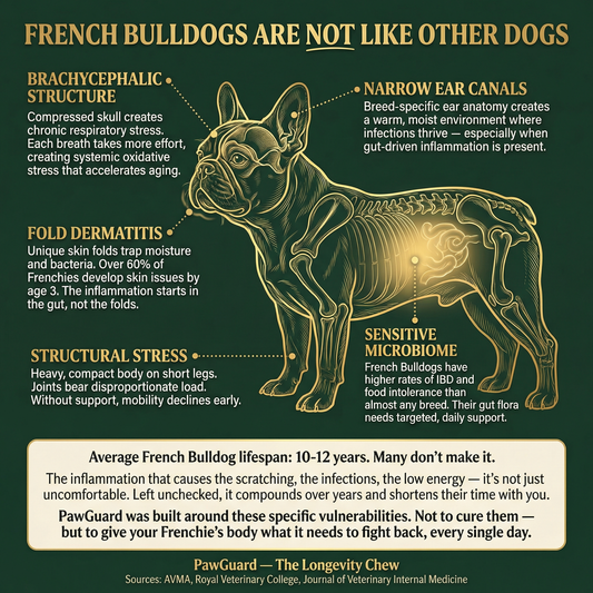 Owner hugging happy French Bulldog (placeholder)